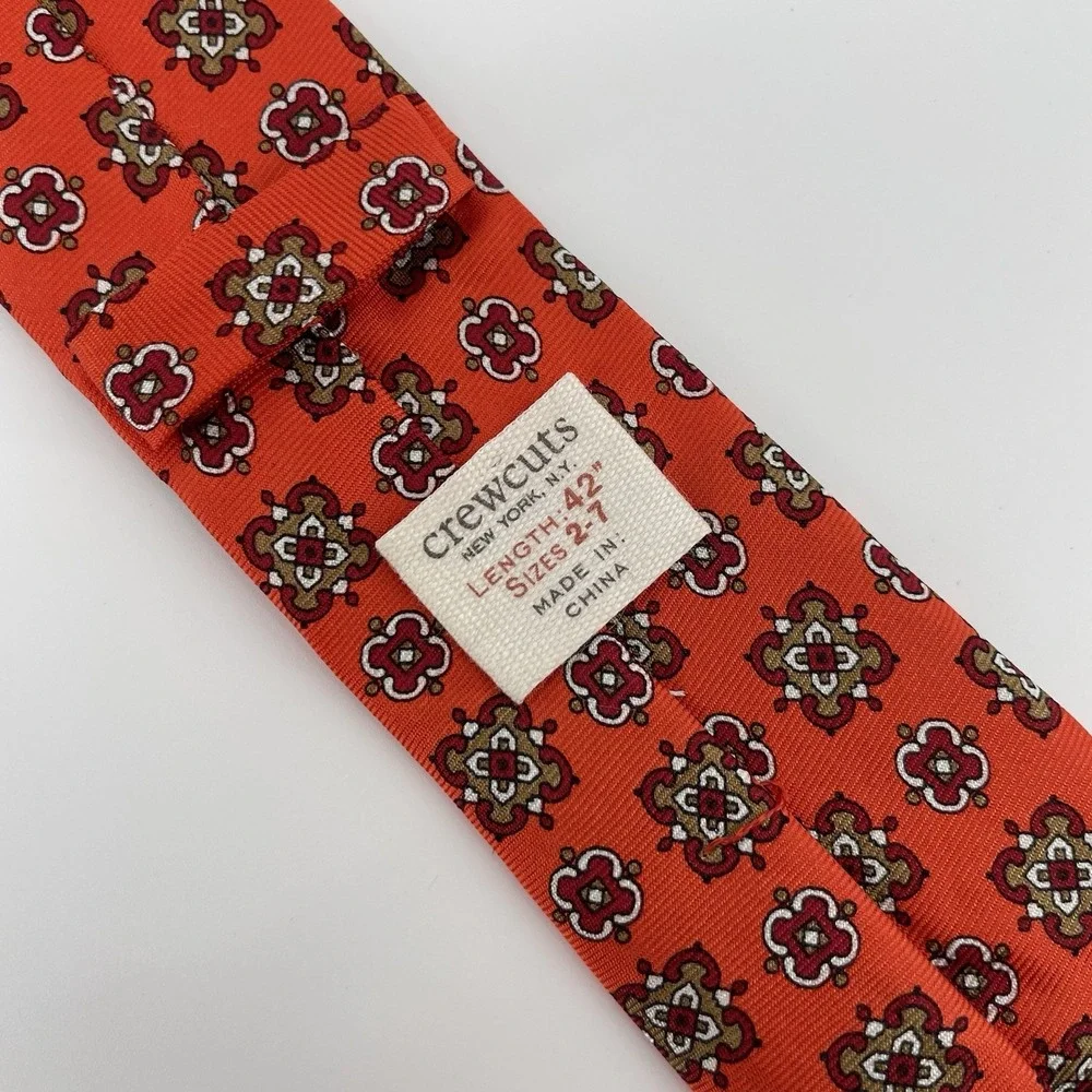 J.Crew Silk Tie Multicolor Geometric Print 42 Inch Crewcuts Boys Sizes 2-7